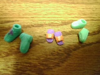Polly Pocket Lot of 3 PAIRS of BOY SHOES ~ 3 3/4 doll accessories 