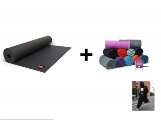   BLACK PRO + 1 EQUA TOWEL COMBO PACK Yoga Pilates Mat + TOWEL ANY COLOR