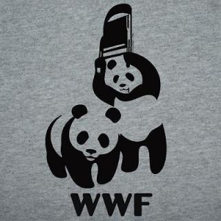 WWF PANDA BEAR wrestling shirt Retro Funny Cool t shirt Grey