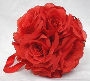 LARGE FLOWER BALLS ~ RED ~ Wedding Flowers Pew Bows Centerpieces 