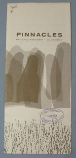 Vintage Pinnacles National Park Service CA Information Guide Fold Out 