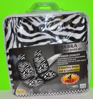 ZEBRA SEAT COVERS ANIMAL PRINT FRONT SEAT COVERS BLK/WHITE SUPERIOR 