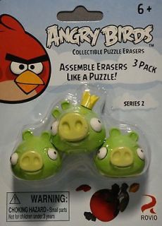 ANGRY BIRDS GREEN PIGS & KING PIG 3 PACK SERIES 2 COLLECTIBLE PUZZLE 