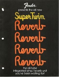 Fender Super Twin Reverb Amp brochure   1977