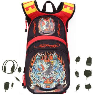 ED HARDY TIGER CROSS SOLAR POWERED BACKPACK *VERY RARE *FREE PRIORITY 