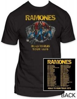 Ramones Distressed Road to Ruin Tour Officially Licensed Men Soft T 