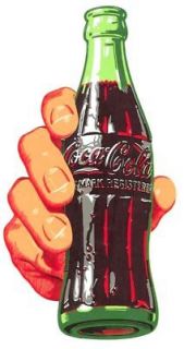 Factory Made Coca Cola Hand & Bottle Decal Large Coke Soda Pop 