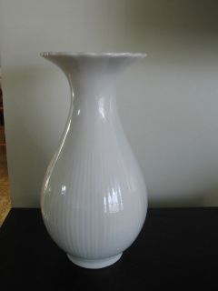 ALT Tirschenreuth 1838 Germany White China Ribbed Vase