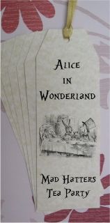   Parchment Labels Gift Tags Alice in Wonderland Mad Hatter White Rabbit
