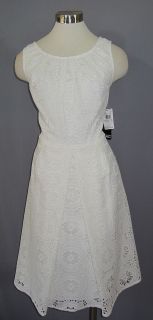 14 ADRIANNA PAPELL Ivory Fit & Flare Crochet Lace A Line Dress NWT $ 