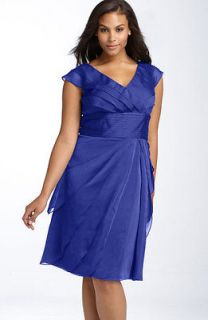 ADRIANNA PAPELL Chiffon Cocktail Dress Blueberry Plus Sz14W 16W 18W 
