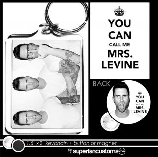 Adam Levine KEYCHAIN + BUTTON or MAGNET pin maroon 5 call me mrs. key 