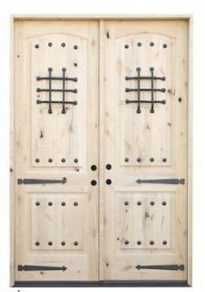 Knotty Alder Double Entry Doors Rustic Knotty Alder Distressed Old 
