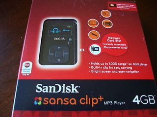 SanDisk Sansa Clip+ 1.0 Black 4GB MP3 Player SDMX18R 004GK ​A57