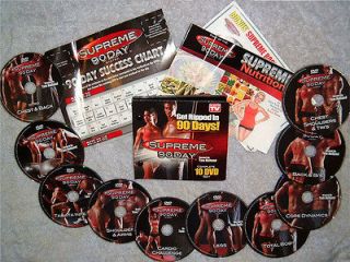   90 DAY 10 DVD SET   GET INSANE ABS WITH SUPREME 90 DAY FITNESS WORKOUT