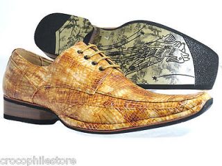 New Men’s Dress Shoes Crocodile Pattern Oxford Lace Up Fashion Shoes