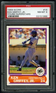   JR~1989 SCORE YOUNG SUPERSTARS #18 GRADED PSA 8 ROOKIE RC MLB CARD