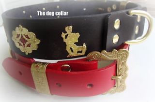 Exceptional Bernese mountain dog collar with swiss engraved brass 