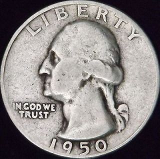 1950 S VG+ Washington Quarter in Eagle Coin Holder   