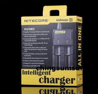  i2 Rechargeable Battery Charger 18650 CR123A 16340 AA AAA Ni MH
