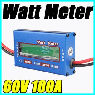 Digital 60V 100A Battery Balance Voltage Power Analyzer Watt Meter 