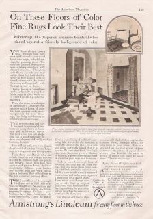 1925 VINTAGE AD FOR Armstrong Linoleum for every floor