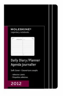 Moleskine 2012 12 Month Daily Planner Black Soft Cover Large by 