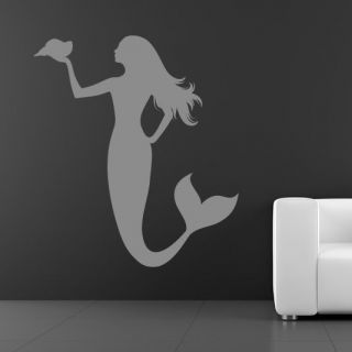 Mermaid Holding Shell Bathroom Wall Stickers Wall Art Decal Transfers