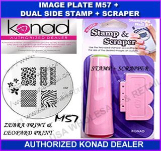 Konad Stamping Nail Art Image Plate M57 Zebra + Dual Side Stamp 