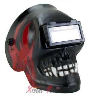   Xtreme Black Skull Shape Mig Tig Arc Solar Welding Helmet Welding Mask