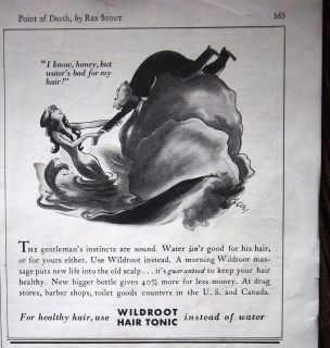 1934 Vintage Wildroot Hair Tonic Mermaid Art Ad