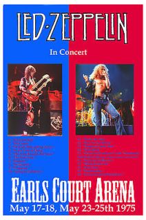 Classic Rock Led Zeppelin at Earls Court Arena UK Concert Poster 