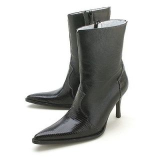 Los altos Womens Boots Black Armadillo Lizard 360605 size 9 NEW