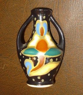 Japanese Gouda Style 2 Handled Mini Vase in Art Nouveau Design