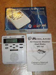   WR 100 Weather Alert Radio Alarm Clock LCD Date Display Battery Backup