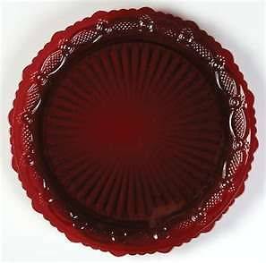 DINNER PLATES AVON CAPE COD RUBY RED SET OF TWO