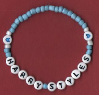 Handmade baby blue caption bracelet   choice of captions or 