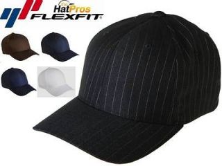 6195P Flexfit Pinstripe Fitted Baseball Blank Plain Hat Ballcap Cap 
