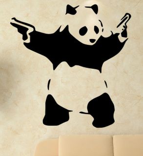 Banksy Graffiti Panda With Guns Art Wall Decal Sticker  FREE P&P Best 