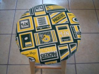 13 Bar Stool Cover made from GREEN BAY PACKERS fabric