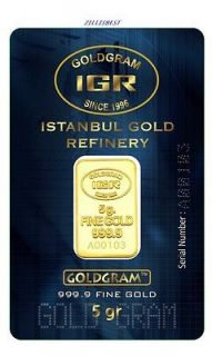 10 X 1 GRAM 999.9 24K GOLD BULLION BAR WITH CERTIFICATE