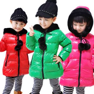 winter Kids ball balaclavas Girls Hedging Down Jacket Warm Coat 6 