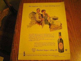 1943 Ballantines Ale Large Ad Delivery of Wringer Washer Laundry 