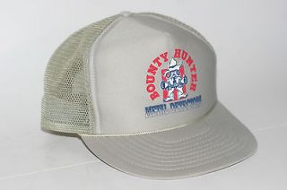 Vintage 80s BOUNTY HUNTER METAL DETECTORS Snapback Mesh Trucker hat 