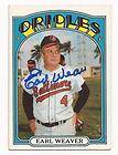   Topps #323 EARL WEAVER autographed / signed card Baltimore Orioles