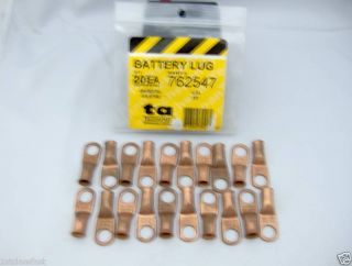   UNPLATED COPPER BATTERY TERMINAL CABLE WIRE LUGS 4GA LUG 3/8 HOLE