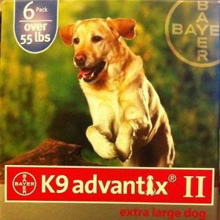 NEW K9 ADVANTIX II EXTRA LARGE DOGS OVER 55lbs 6 Pack