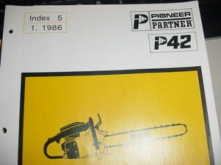 PIONEER POULAN PARTNER CHAINSAW P42 42 PARTS LIST MANUAL
