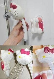   Plastic Hello Kitty Bathroom Rain Shower Head Mount Set Bath Strainer
