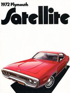 1972 Plymouth Satellite Sales Brochure Road Runner Sebring